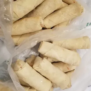 Top: 10 frozen Shrimp and Pork egg rolls ($7.50). Bottom: 10 frozen Pork egg rolls ($6.50). 7/11/2021