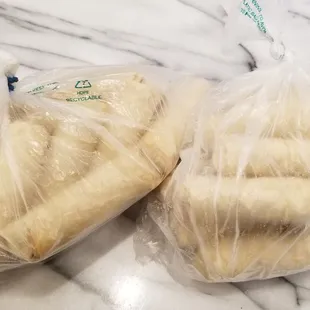 Left: 10 frozen Shrimp and Pork egg rolls ($7.50). Right: 10 frozen Pork egg rolls ($6.50). 7/11/2021