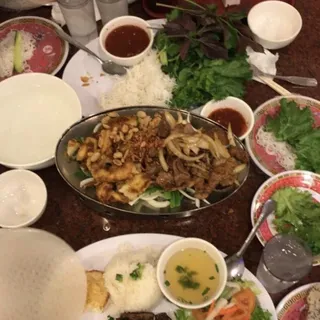 48. Cơm Tôm Thịt Nướng Trứng Op La