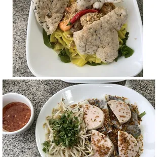 Mi quang and banh cuon thit cha