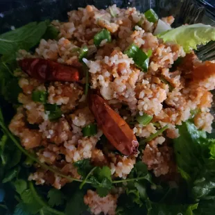 Crispy Rice Salad (Nam Kao) ... omg, SO so good. Had no idea what to expect but this one I'm gonna' crave.