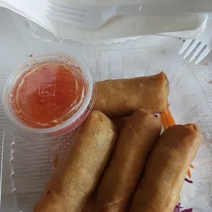 Imperial Rolls, in takeout box