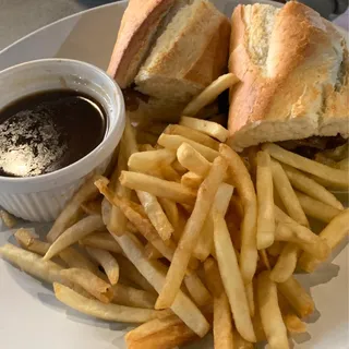 Prime Rib Dip Sandwich Lunch