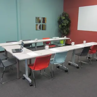 One of the many layout options of this flexible event space.