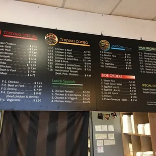 Menu board.