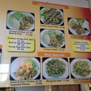 This is only half the menu, just the combo and wok menu.