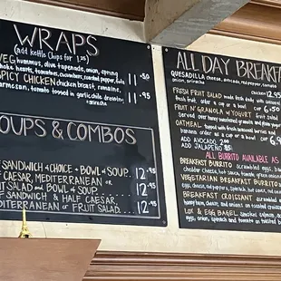 Menu - Wraps, All day breakfast
