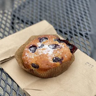 Blueberry corn meal cake