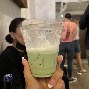 Iced matcha latte - very yummy