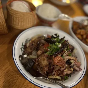 Muu Som - pork belly (not all pork belly, very dry pieces like pork shoulder)