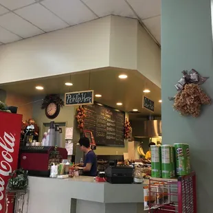 a man working at the counter