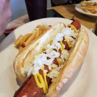 Big Daddy. 1/2 lb all beef hot dog without ketchup because ketchup on dogs is for children.