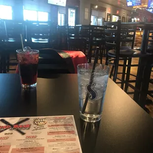 Mostly high top seating but are some lower tops and booths. Not a big menu but have gluten free and vegetarian options. Staff was very nice