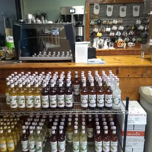 Lots of syrups on hand too