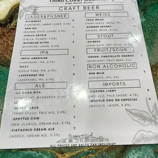 menu