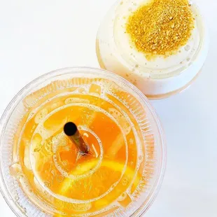 a smoothie and a smoothie