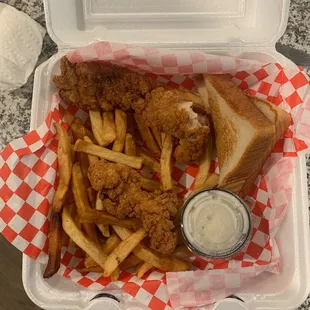 fried chicken and french fries
