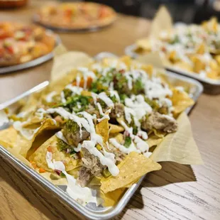 nachos and pizza