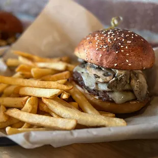 Mushroom and Swiss Burger