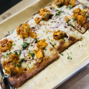 a flatbread pizza