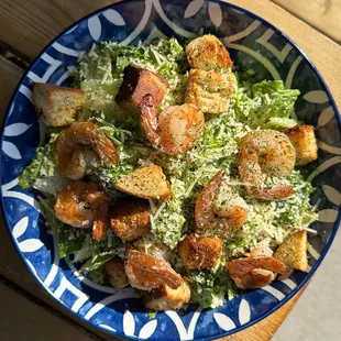 Caesar Salad
{ Add chicken| shrimp | salmon } 
Romaine Lettuce | Caesar Dressing | 
Parmesan Cheese | Croutons