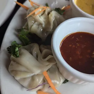 Steamed Vegetable Momos ( there were six )