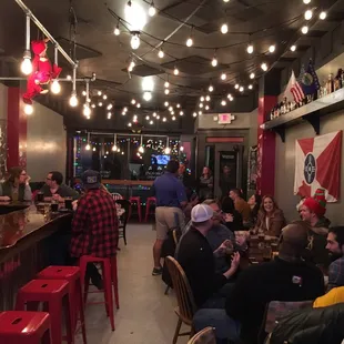 A balance of tables and a bar. Service is quick!