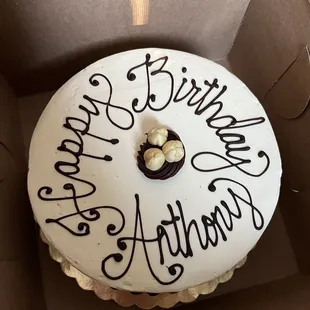 Birthday cake, chocolate hazelnut