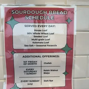 Sourdough bread schedule