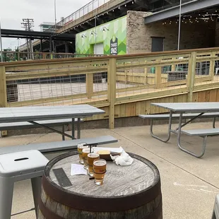 Outside taproom.  Lots of outside seating.