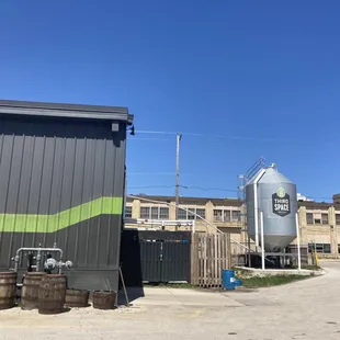 The entrance to parking lot