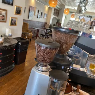 coffee grinder and coffee maker