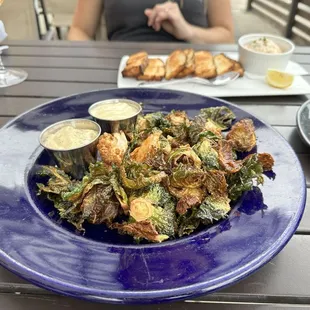 Crispy Brussels sprouts and cauliflower