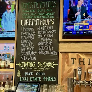 a variety of cold beers.......