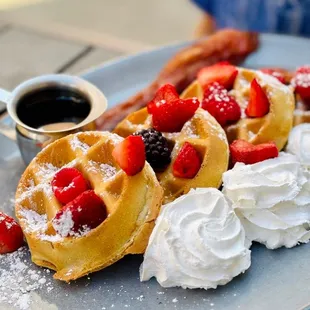 food, waffles