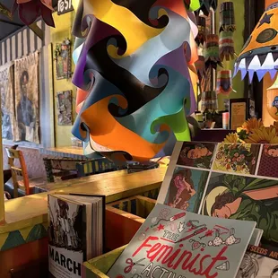 a display of comic books