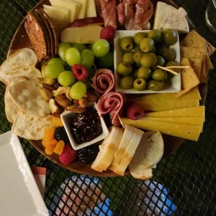 Meats, nuts, cheeses, grapes and the best palette cleanser out there- apples- so you enjoy every single sip!