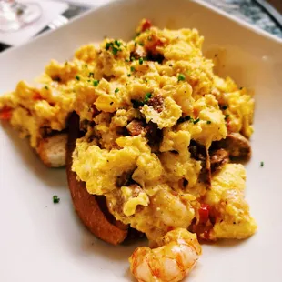 Rock Shrimp Breakfast Scramble