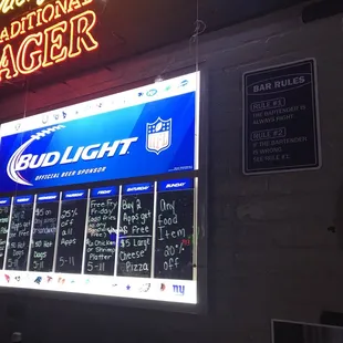 a neon sign for a bar