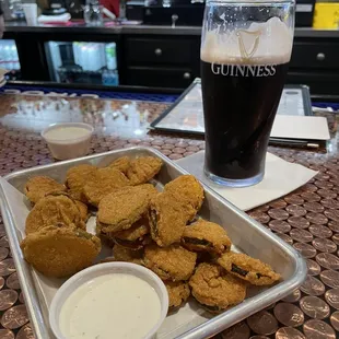 Fried pickles. Crispy and delicious.