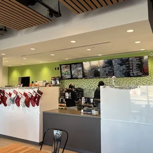 counter and seating area