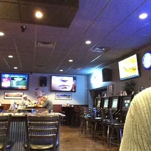 Slot machines and pool tables