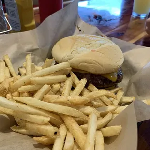 Smash burger and fries