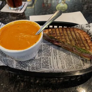 Red pepper soup and the continental! Shared with my husband.
