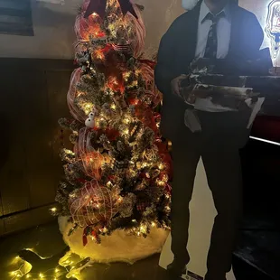 Christmas tree- another photo op