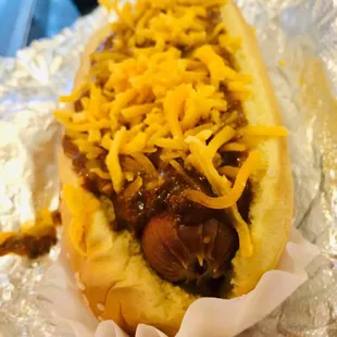 Chili cheese dog