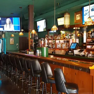 the bar and televisions