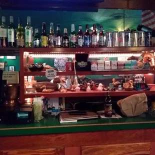 Full bar and a relic from the past--cigarettes! No smoking inside but we thought it was cool