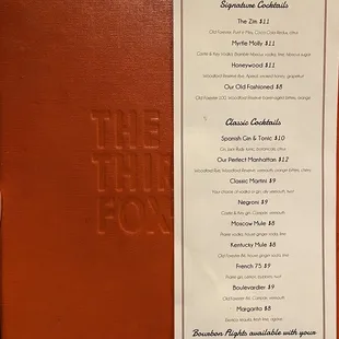 menu