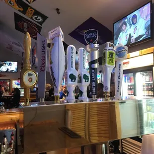 beer taps on the bar